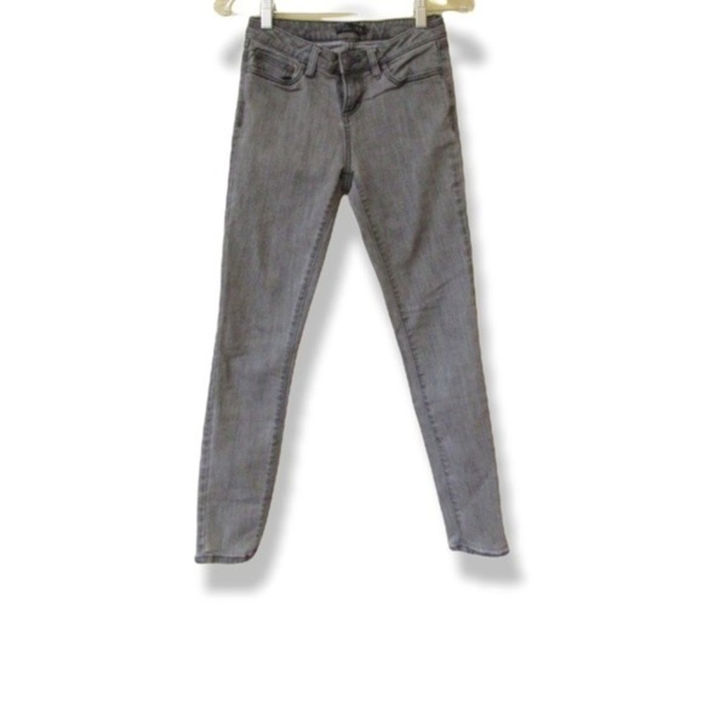 prAna London Jeans Gray Wash Skinny Mid Rise Organic Cotton Size 2/26 Short